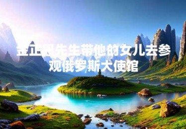 金正恩先生带他的女儿去参观俄罗斯大使馆