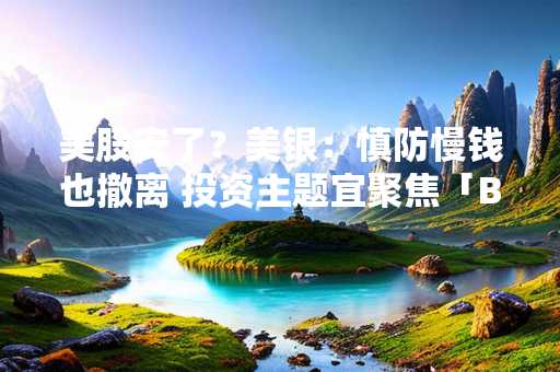 美股安了？美银：慎防慢钱也撤离 投资主题宜聚焦「BIG」