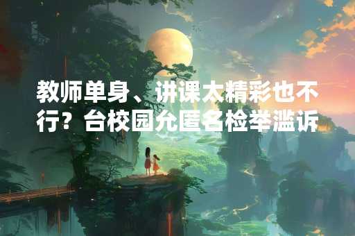 教师单身、讲课太精彩也不行？台校园允匿名检举滥诉多