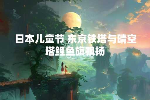 日本儿童节 东京铁塔与晴空塔鲤鱼旗飘扬