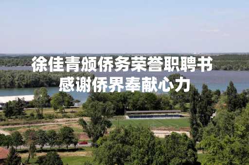 徐佳青颁侨务荣誉职聘书 感谢侨界奉献心力
